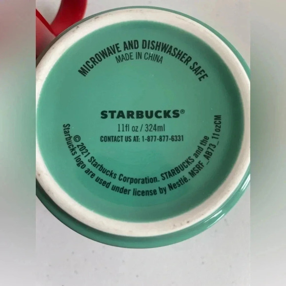 2021 Starbucks 11oz Siren Mermaid Mug Lot‎ of 3! Solid Turquoise Red Like New! - Picture 6 of 8